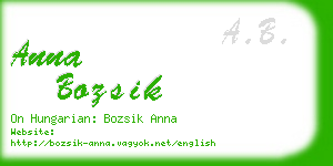 anna bozsik business card